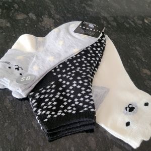 Cute cat and bear socks